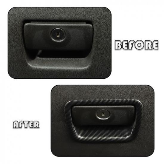 Carbon Fiber Co-pilot Storage Box Handle Cover Trim For 2010-15 Chevrolet Camaro