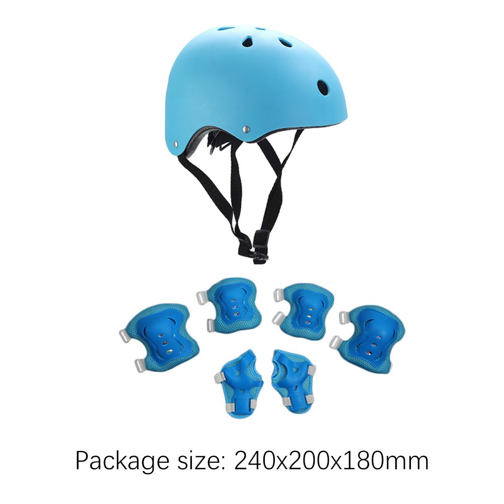 Children Cycling Protection Kneepads Safety Protection with Helmet Riding Wrist Guards Shock-absorbing 7 in 1 Sports Accessories