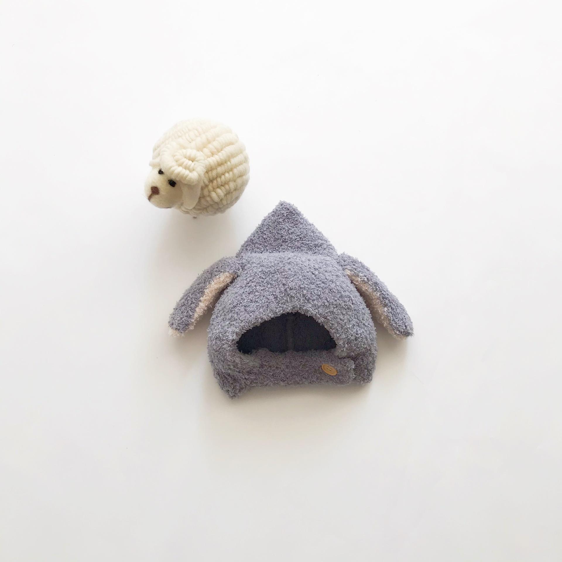 Baby Hat Autumn and Winter Korean Version Infant Rabbit Ears Plush Warm Ear Hat Baby Hat Cute 40-50cm