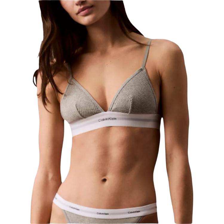 

Calvin Klein Triangle Cup V-Neck Comfort Letter Elastic Bra Women underwear QF8248-050 S