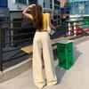 Women High Waist Straight Wide Leg Jeans Solid Color Cotton Non-Stretch Vintage Loose Denim Pants Regular & Extra Long Length For Summer Streetwear