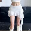 Mini Skirts For Women Irregular Lace Streamers Retro Hottie Street Wear Slim Sexy Short Skirt Gothic Y2k Fashionable Nightclub