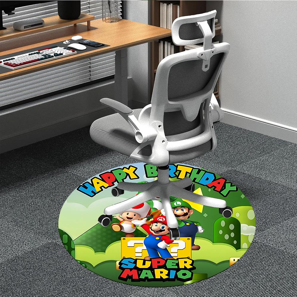 

1pc Mario Party Office Round Area Rug, Under Office Chairs Bedroom Living Room Home Decor, Room Deco, Available in Various Sizes211 80cm by 80cm