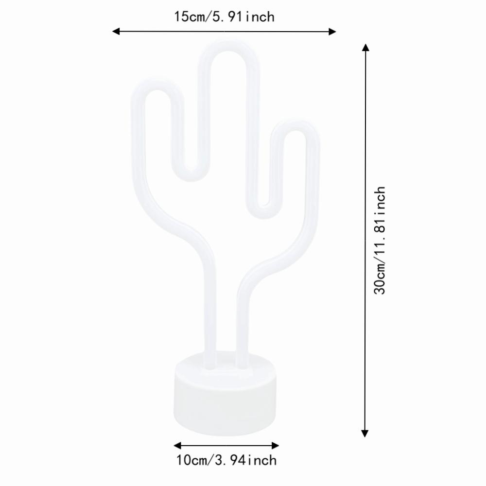 Desert Plant Neon Night Light Battery Operated LED Neon Lamp Portable Sign Light  Living Room