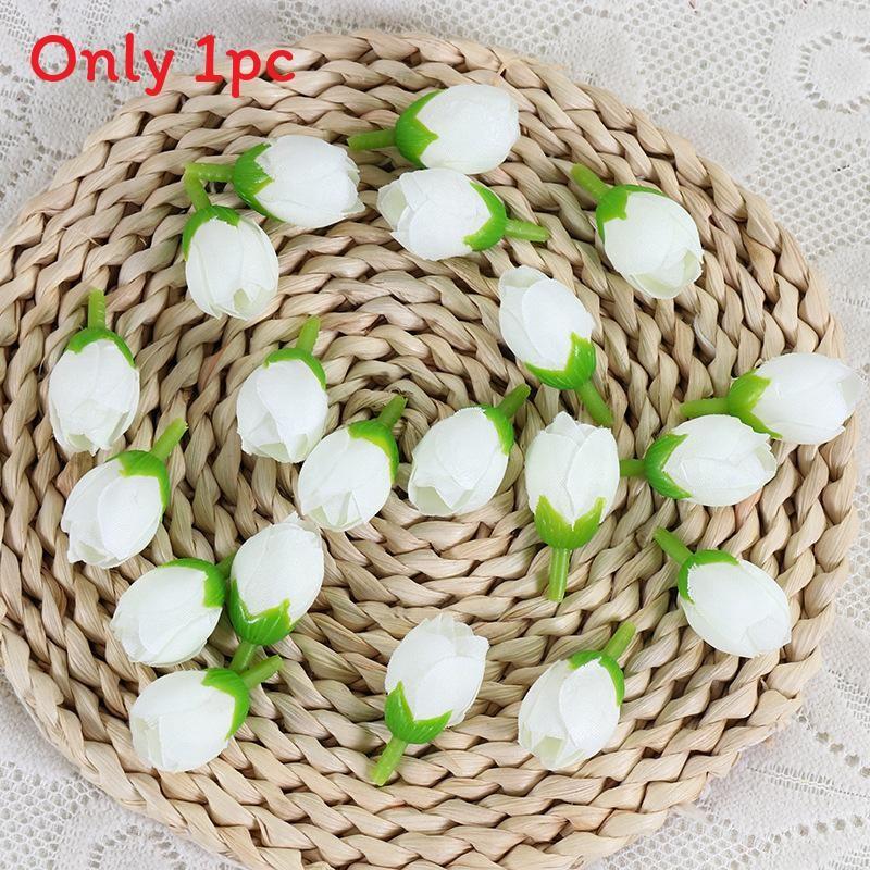 

Artificial Silk Rose Buds For Diy Wedding Bouquets Home Decor Supplies Craft White