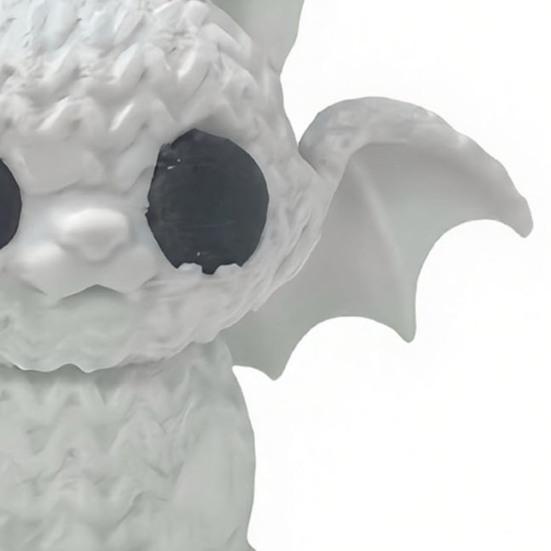 Festive Halloween Ornament, Knitted Texture Bat Cat Design Figure, Mini Size Sculpture for Party Desk Shelf Decor