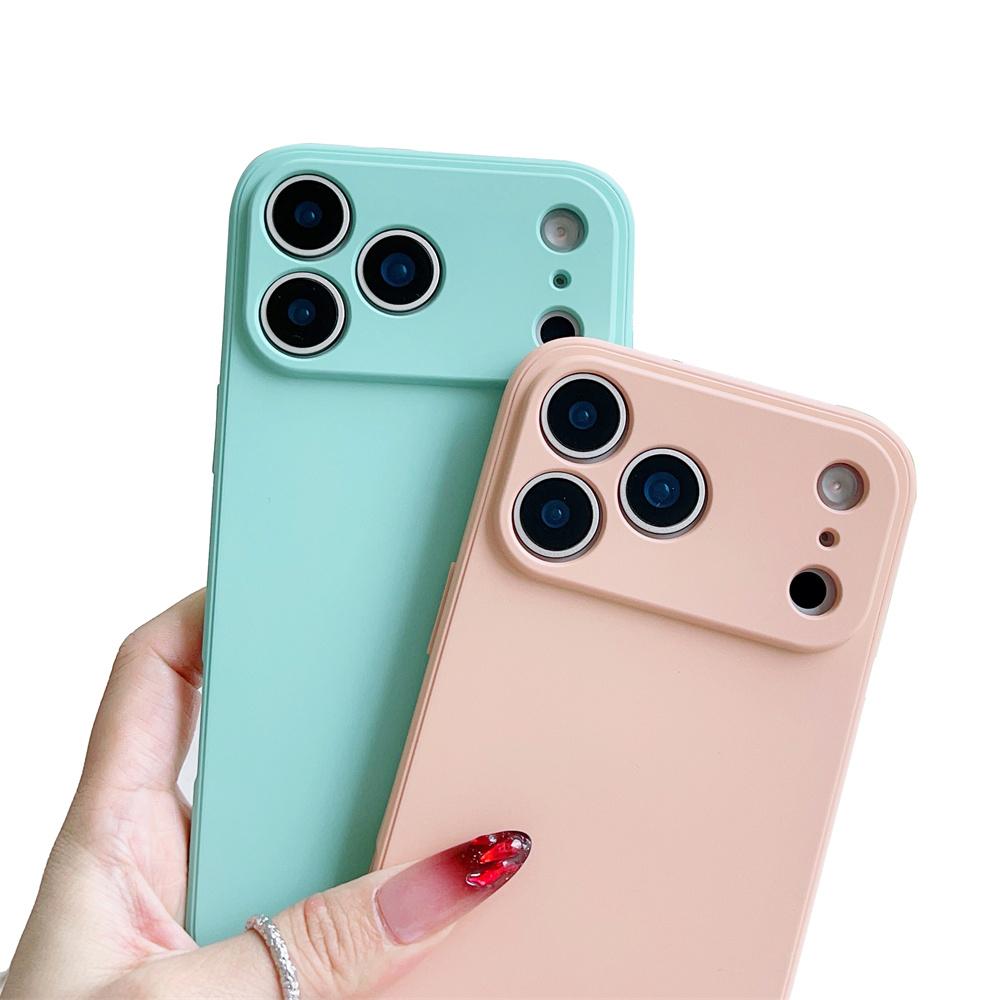 For iphone17Air Phone Case lightweight Liquid Silicone Soft Back Cover for iPhone 12 13 14 15 16 17 Pro Max Mini Plus Cyan blue