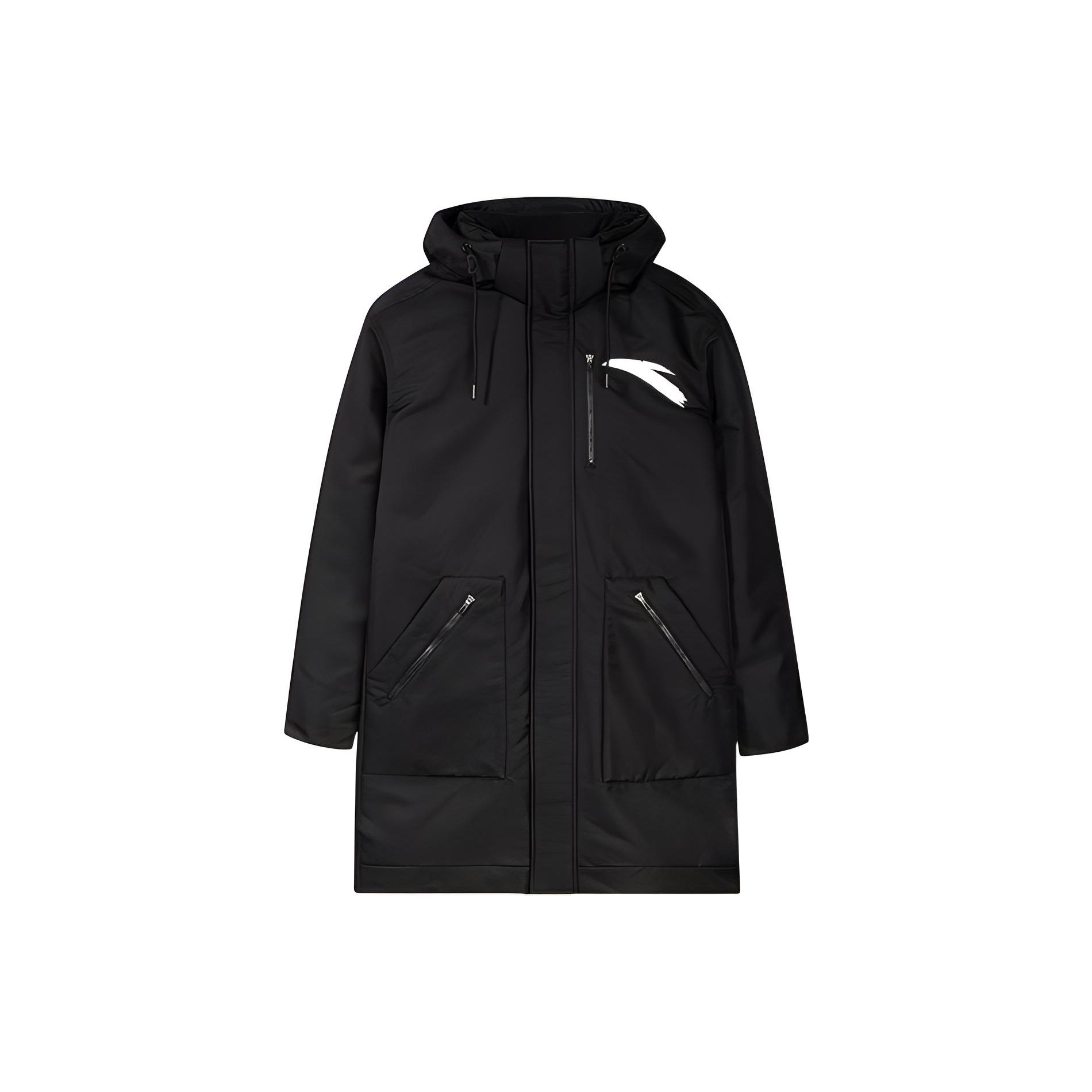 

Anta Баскетбольная серия Зимний логотип Спортивный теплый пуховик средней длины с капюшоном Мужская верхняя одежда Черный 152041911-3 S