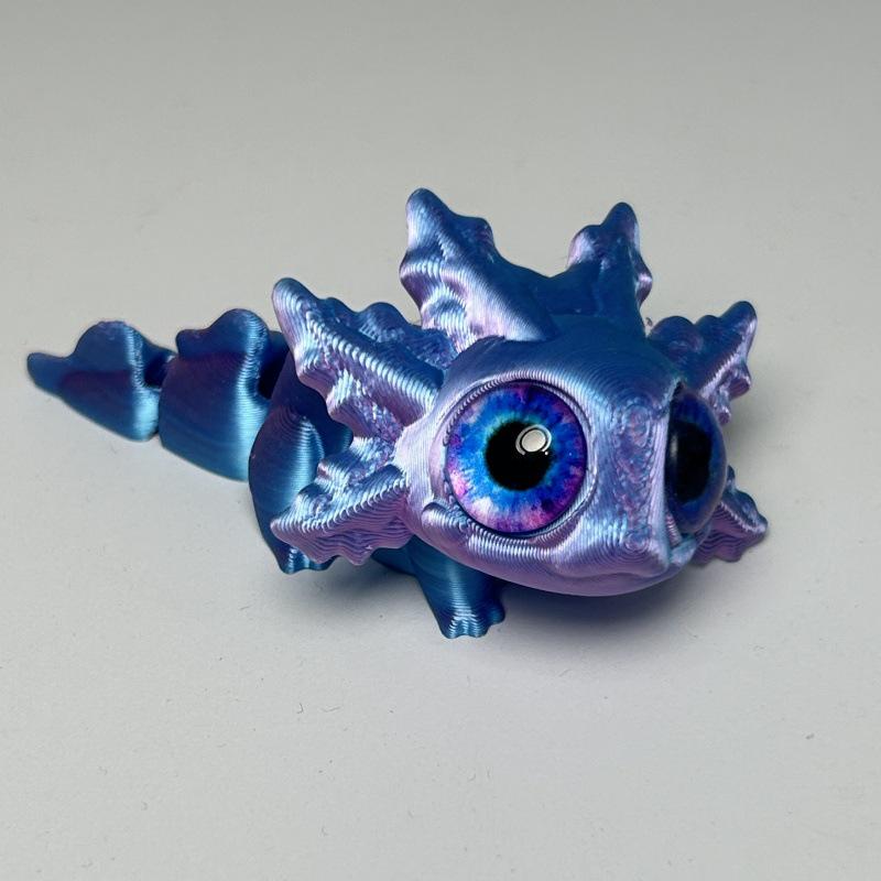 3D Printed Movable Salamander Toy with Jointed Hinges - Mini Simulation Baby Salamander Eyes - Popular Gift Item