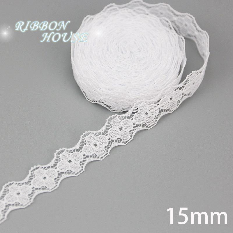 (5 Yards/roll) White Lace Ribbon Fabric Webbing Decoration Lovely Gift Packing Polyester Material