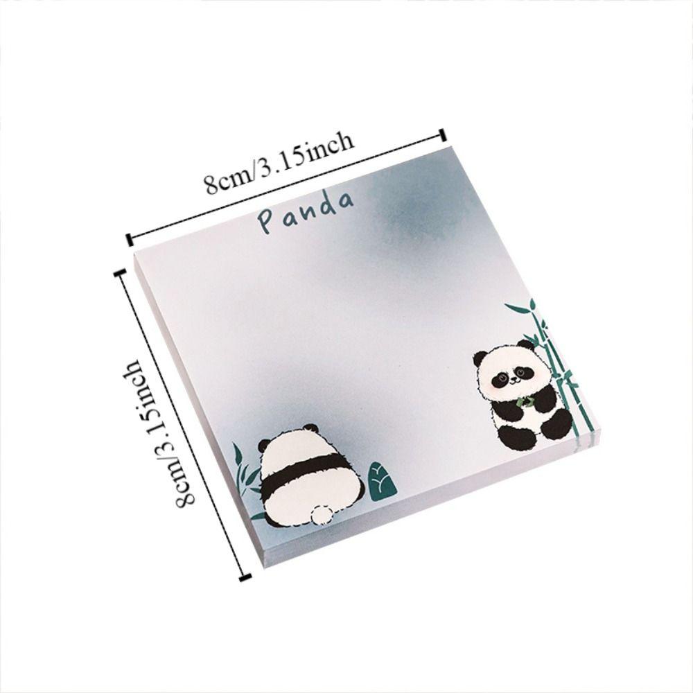 10 pcs Self-adhesive Panda Notepads Smooth Writing Memo Pad Cartoon Sticky Notes Message