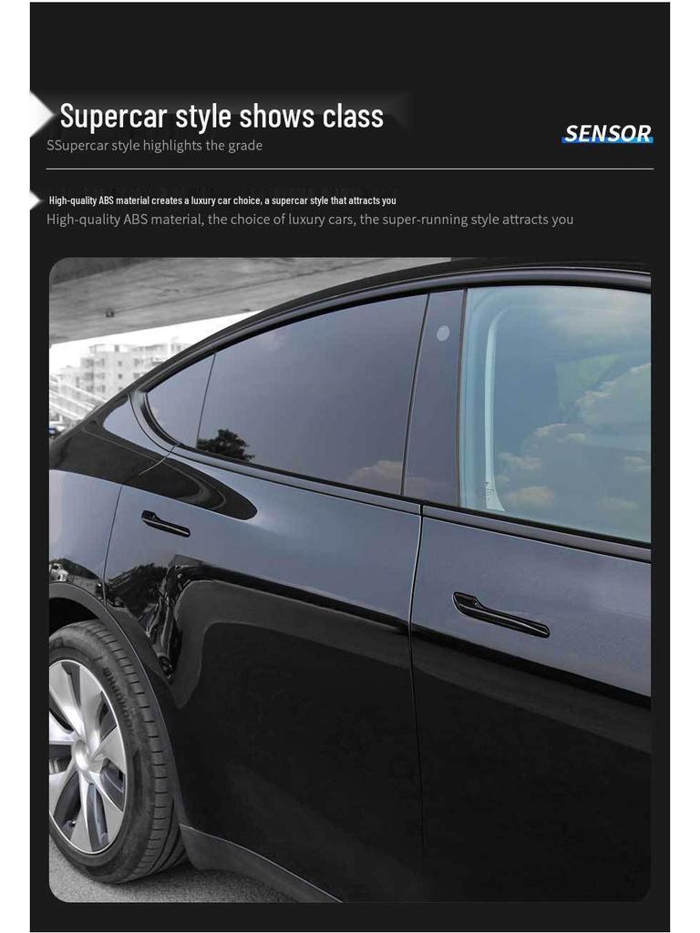 Tesla Model 3/Y Door Handle Carbon Fiber Protectors - Bright Black, Anti-slip