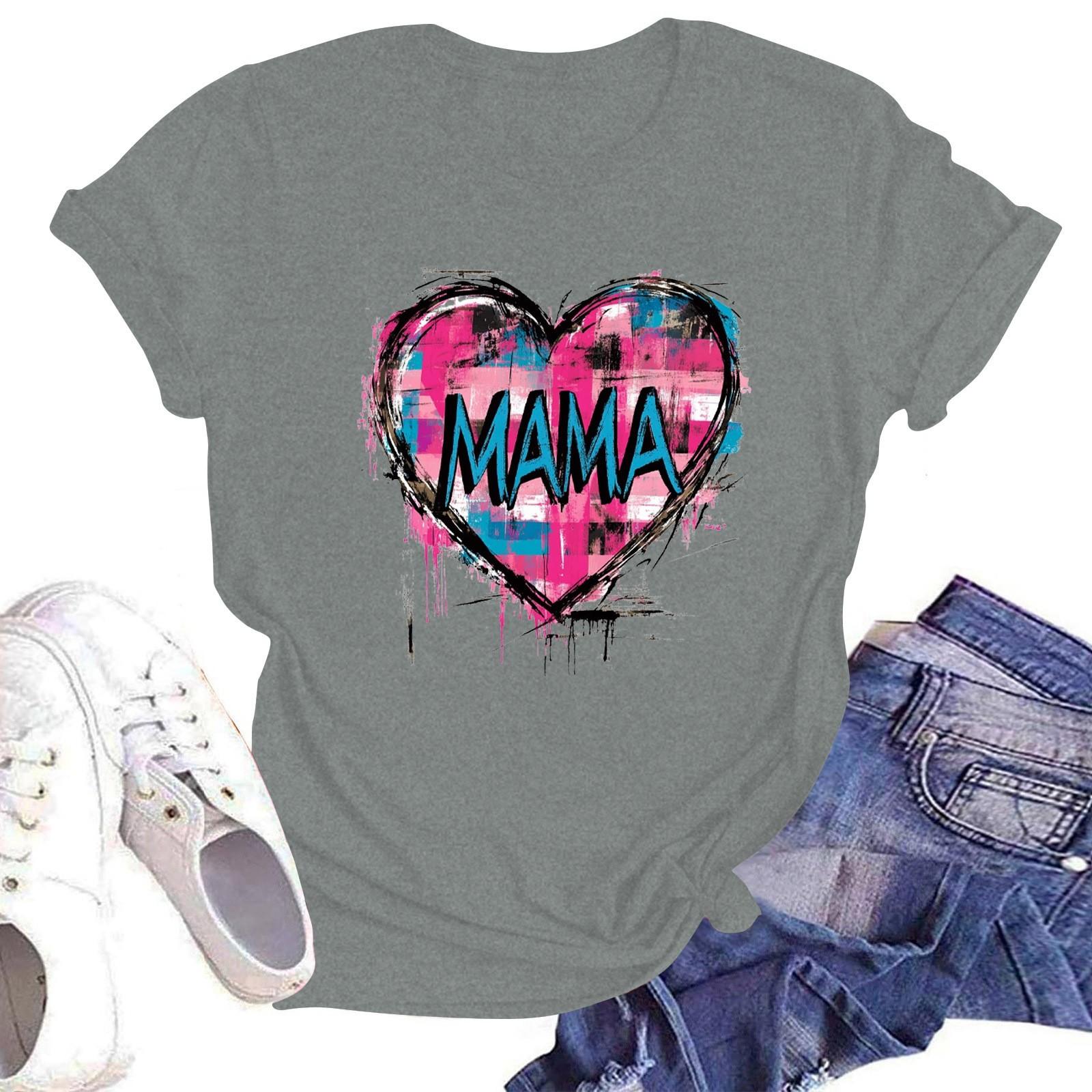 

Женская повседневная футболка с круглым вырезом и короткими рукавами с принтом XL