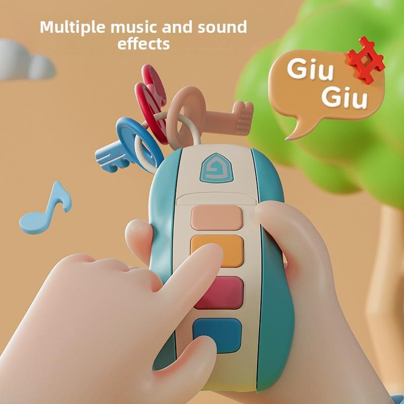 Baby Toy Car Remote Key With Music Functions And Chewfriendly Silicone For Cognitive Development