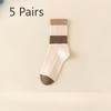 5 Pairs of Female Spring and Autumn Cotton Thin Style Sweat Absorbent Boneless Tube Stack Socks