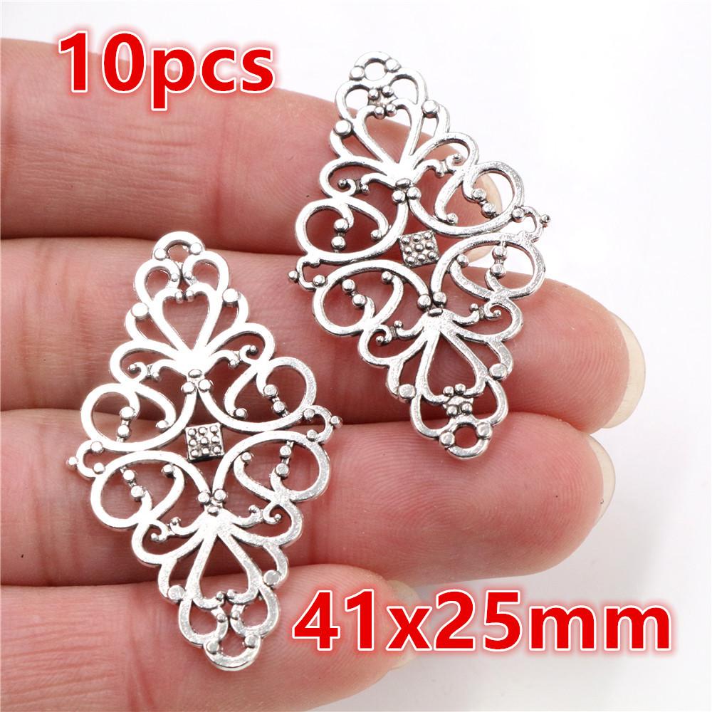 10-30pcs Alloy Metal Flower Charm Pendant Connector DIY Jewelry Making Accessories for Necklace Bracelet Connectors