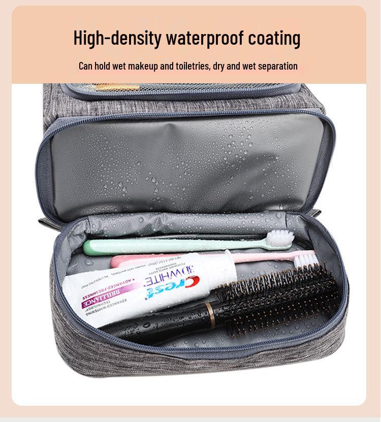 Waterproof Cationic Toiletry and Makeup Bag for Men and Women - Portable Wet/Dry Storage for Business Trips