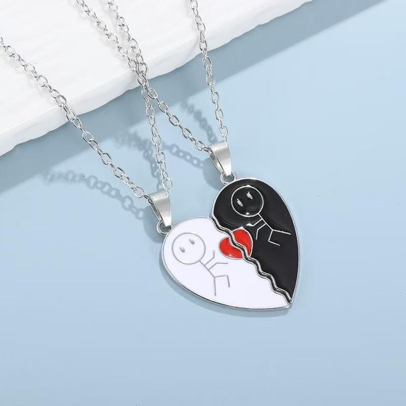 Hot-selling good friend series necklace fashion alloy magnetic love pendant girlfriend set gift