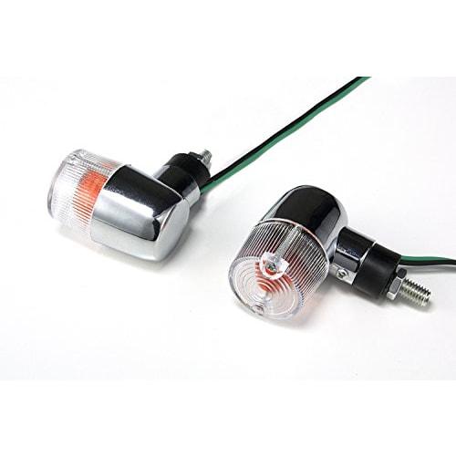 Bike Parts Center Plated Turn Signal Round General Purpose Clear Lens Set of 4 31-38-03