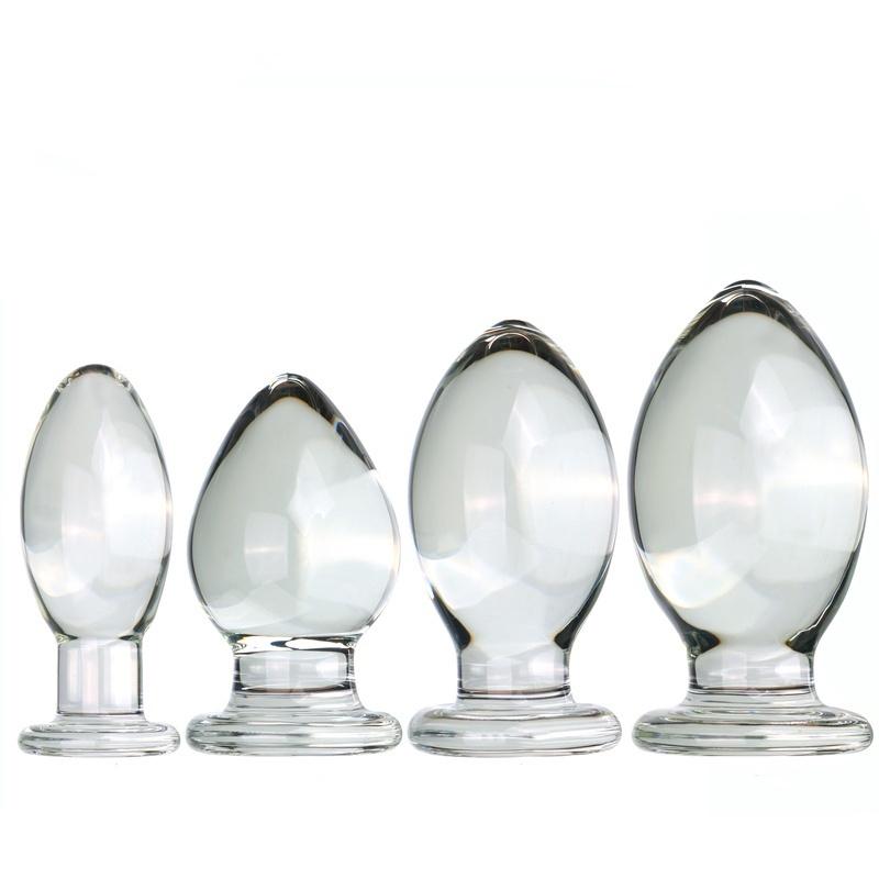 VaHppy Glass Anal Plugs Large 780g Diameter 7cm Duck Egg Style Sex Toys Masturbator Extension Training Lesbian Gay SM BDSM Sex