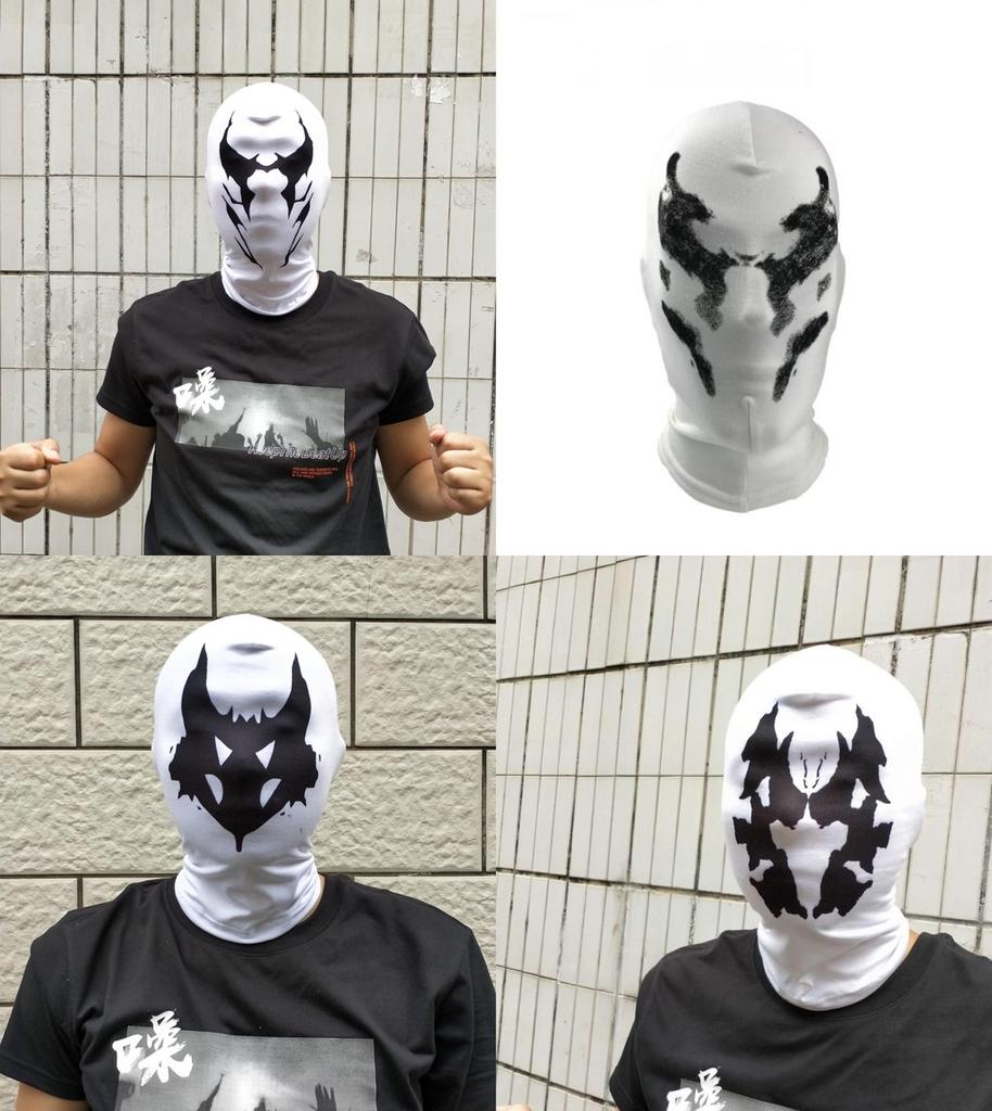 2020 Watchmen Rorschach Maske Cosplay Kapuzierte Gesichtsbedeckung für alle Jahreszeiten und Geschlechter