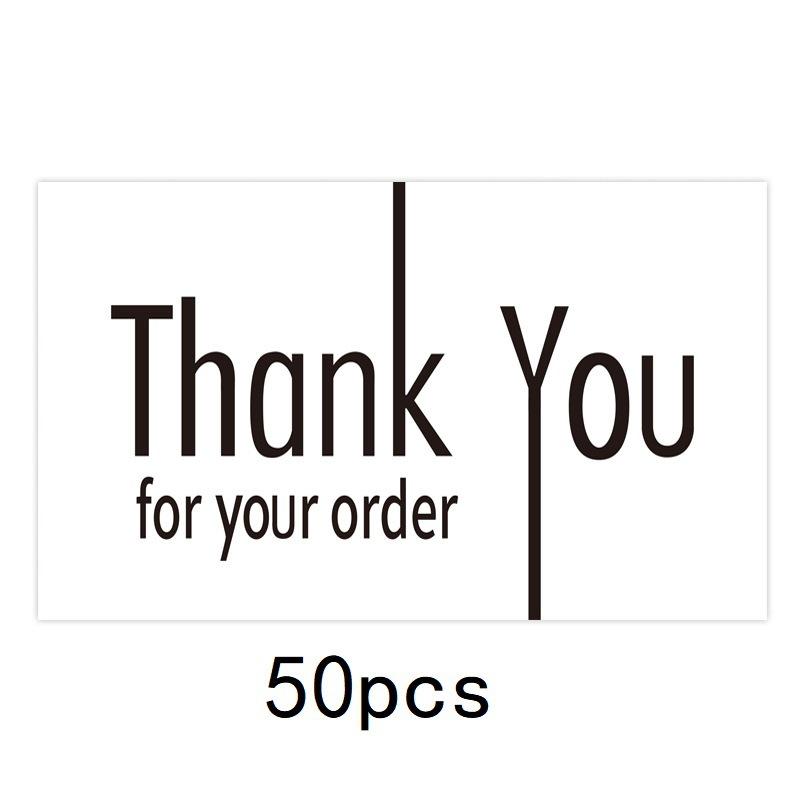 50pcs/pack White Thank You Cards Thank You Notes for Wedding Shower, Wedding, Small Business, Graduation, Bridal Shower