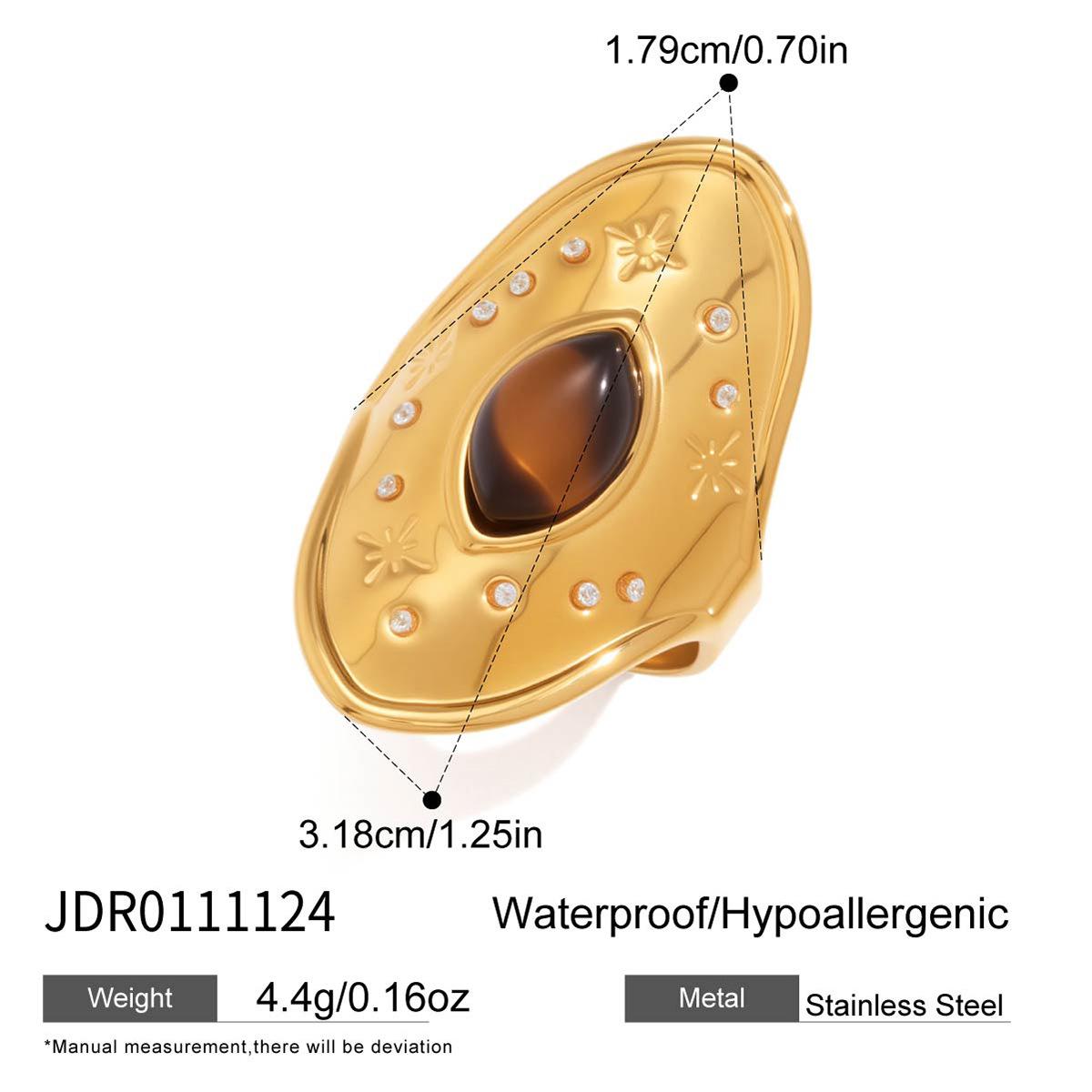 

European and American stainless steel tiger s eye ring niche 18k gold jewelry titanium steel rings