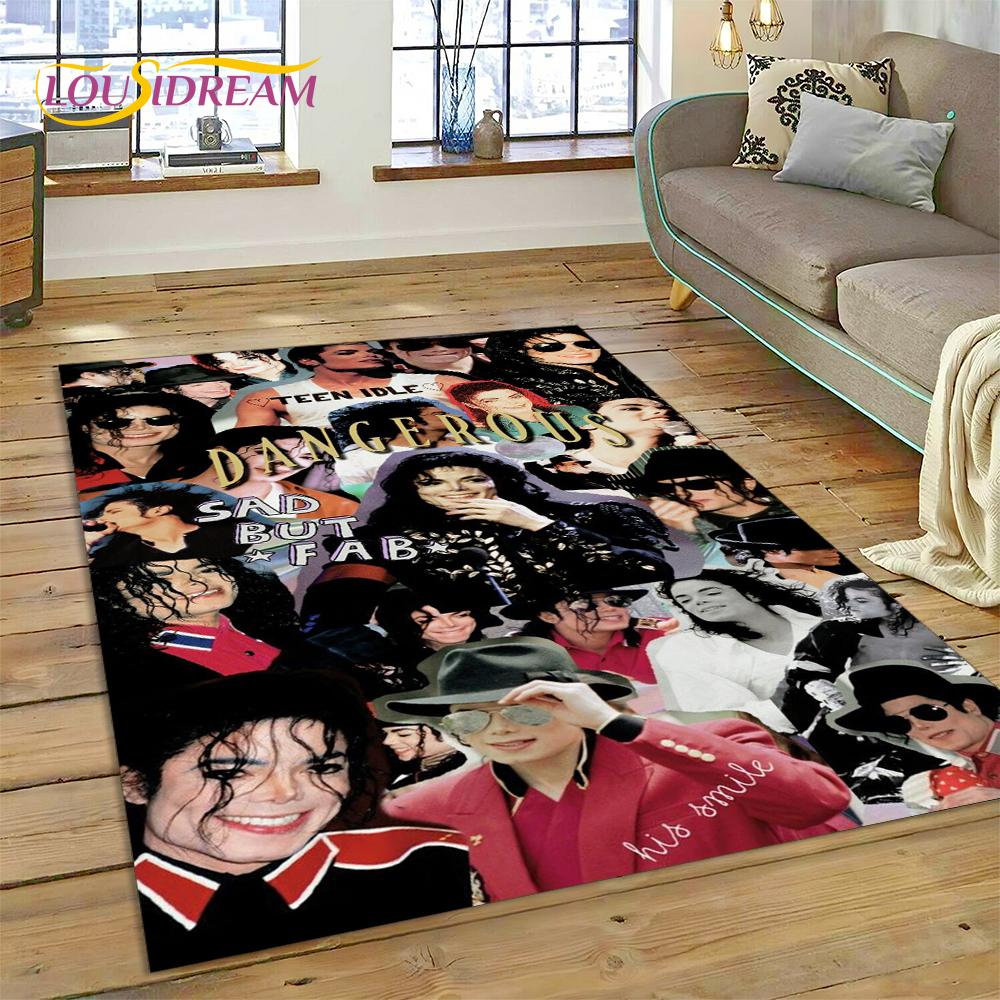 MJ Král Popu Michael Jackson Koberec do Obývacího pokoje Ložnice Domácí Dekorace, Podložka Protiskluzová Dekorace na Pohovku Rohožka Dárek