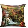 Home Decor Enchanting Waterfall & Cabin Pillow Covers Pattern Cushion Cover Suitable for Sofa Bedroom Car Pillow Cover