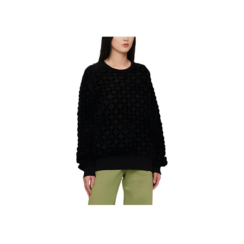 Emporio Armani FW22 Solid Pattern Jacquard Pullover Knit Sweater Women sweater Black 6L2MT22-M08Z1-F017