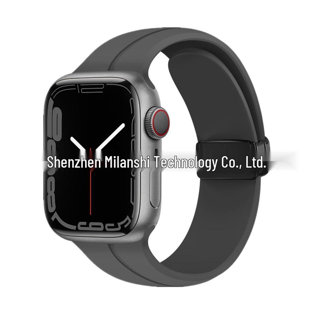 Magnetic Silicone Folding Buckle Band for Apple Watch & iWatch 6/7/8/9/10/SE/Ultra 2
