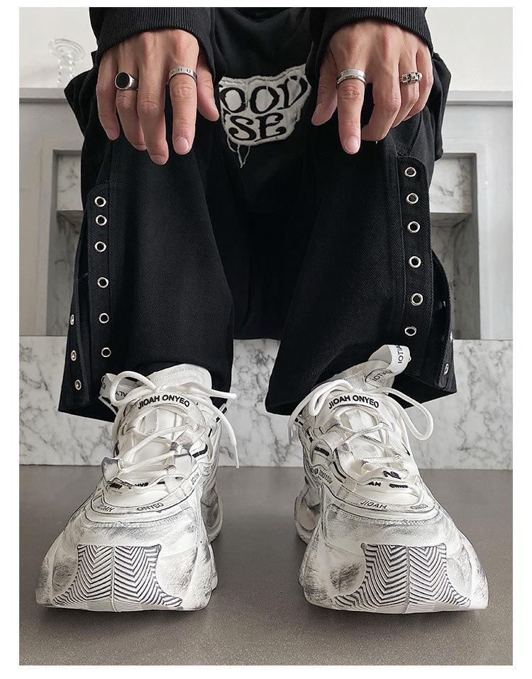 Z Brand Men's 2025 Height-Boosting Retro Sneakers - Breathable, Casual, Autumn Dad Shoes with Thick Soles.