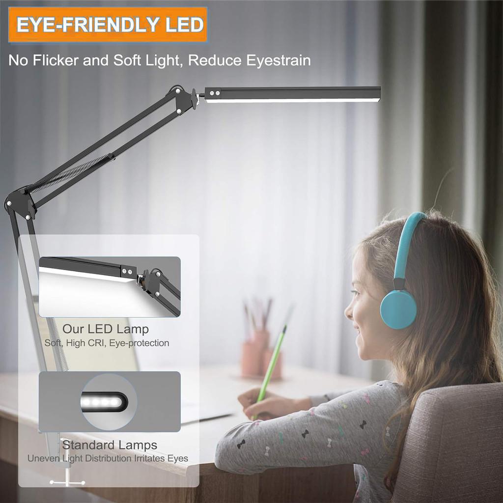 3 Light Colors LED Flexible Desk Table Lamp Rotatable Study Table Light Office Bedroom Eye Protection Lighting System