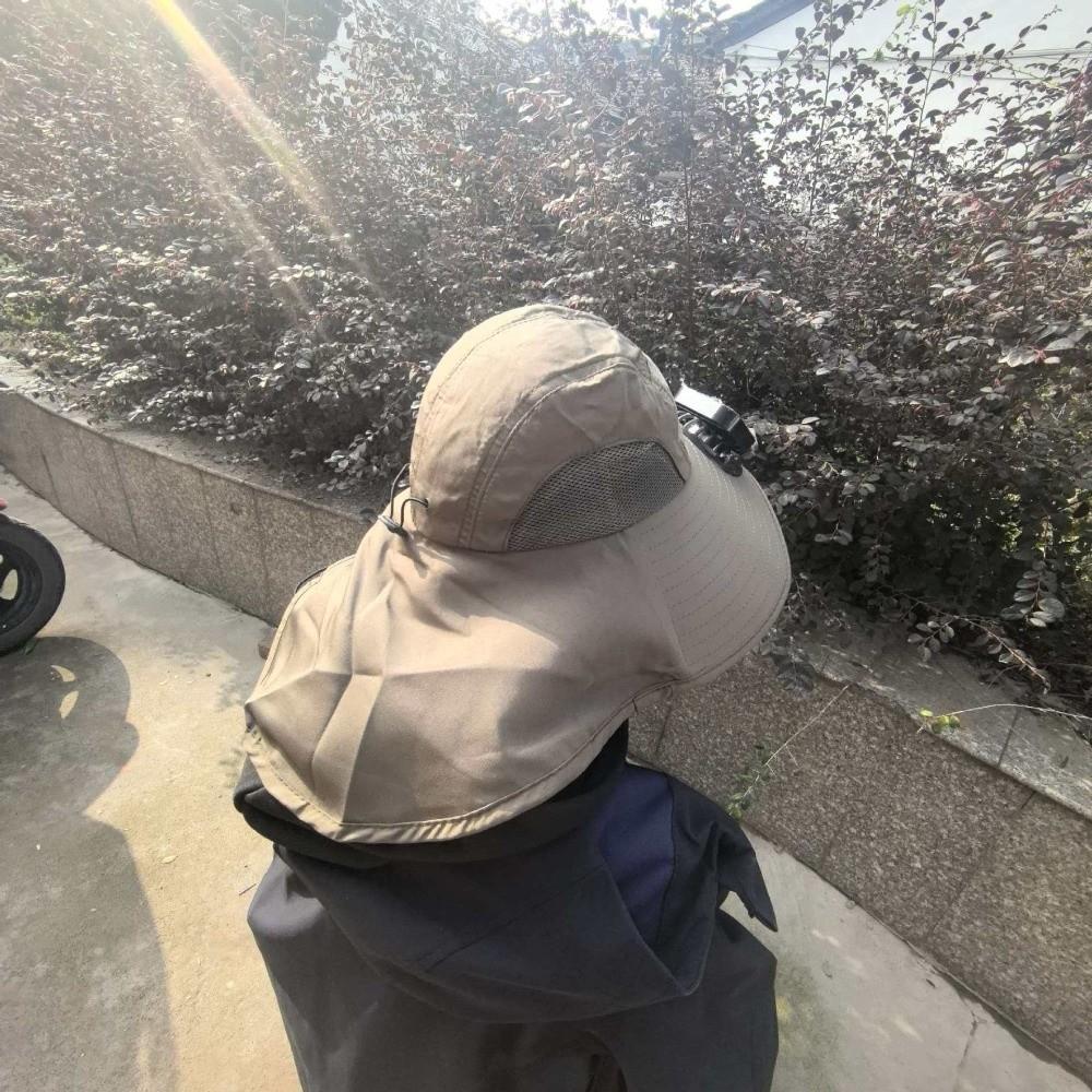 Breathable Sun Hat with Fan Strong Wind Fishing Bucket Hat Convenient Summer Fan Visor Cap Sport