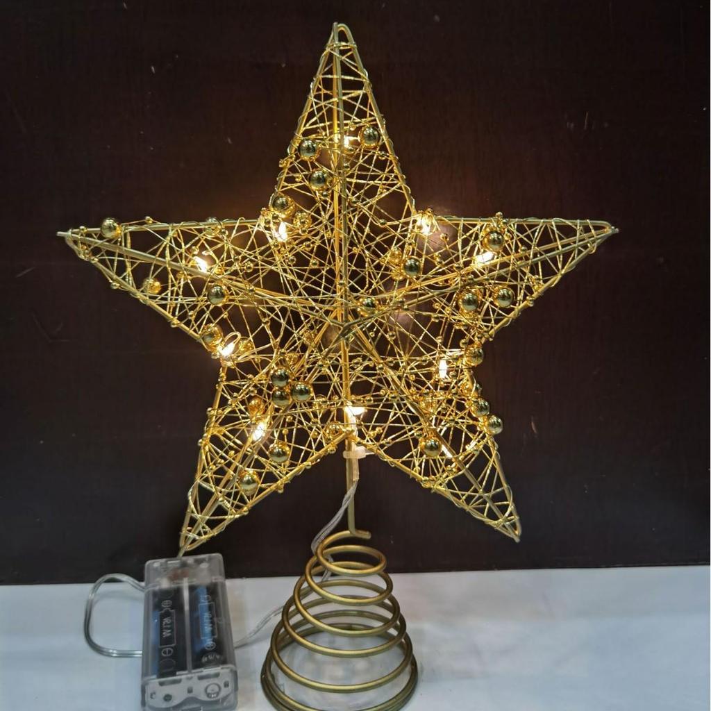 2025 Glittering Five-Point Tree Top Star Light for Christmas Trees