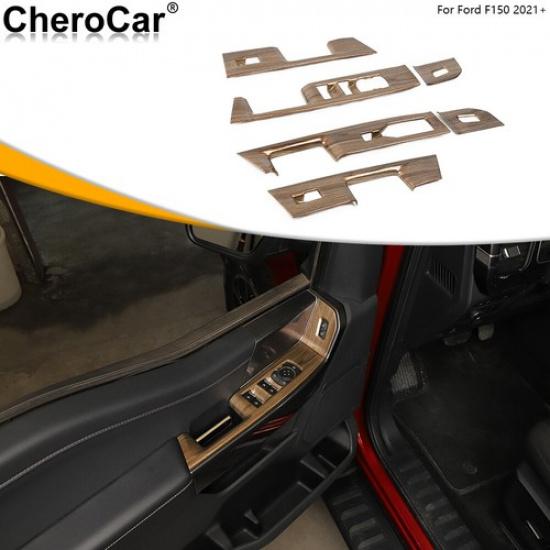 6X Wood Grain Window Lift Switch Button Trim Panel Cover For Ford F150 F-150 21+