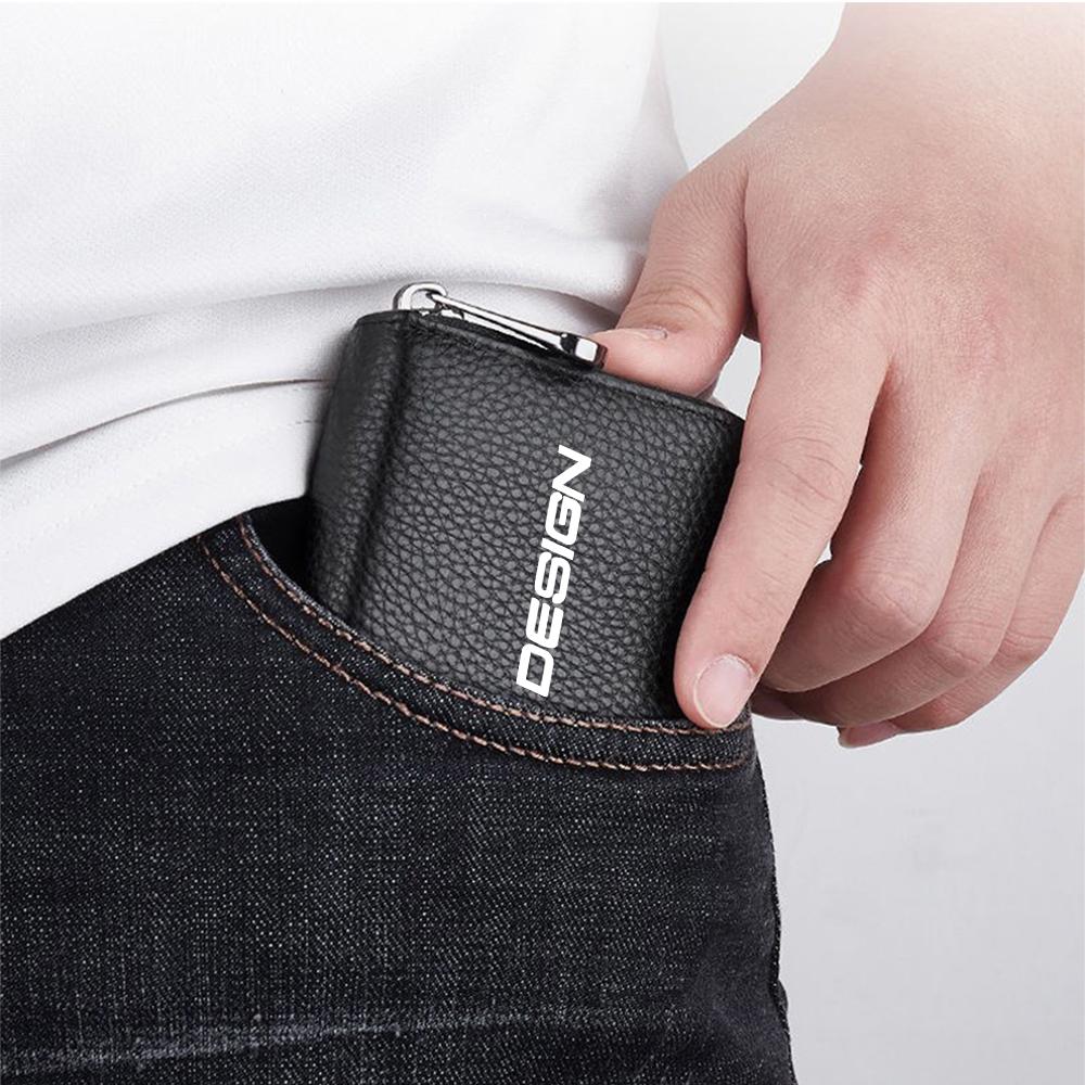 PU Leather Short Wallet With Zipper Coin Pocket Vintage Big Capacity Short Money Purse Card For Volvo XC90 XC60 C30 S60 C70 XC40 FK4