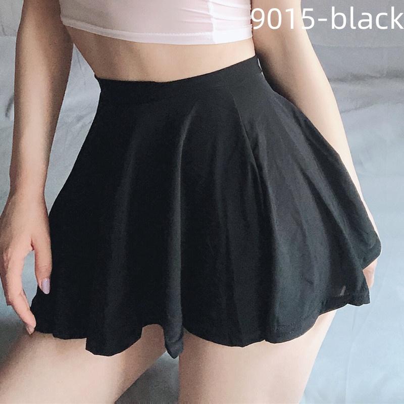 Women See Through Sexy Nightclub Mini Long Wrap Hips Skirt Female Hollow Lace Black Pleated Skirts for Woman Summer