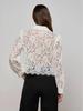 Sexy European & American Lace Lapel Long Sleeve Tassel See-Through Top