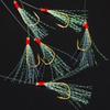 In-Stock Hand-Tied Sabiki Rigs: 6-Barbed Rainbow Silk Golden Hook Lures