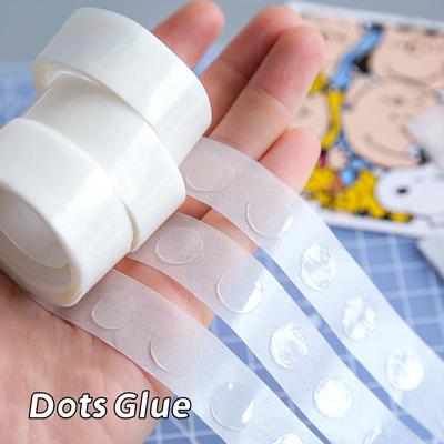 1 rotolo di nastro adesivo Traceless Dots rimovibile 100 pezzi di adesivo biadesivo trasparente per album diario scolastico per uso domestico
