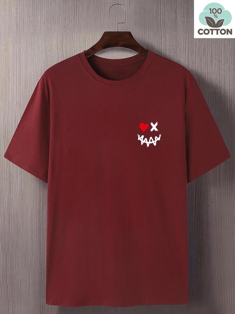 Summer New Unisexs Tshirt Street Casual Fashion Simple Soft Comfortable Breathable D Smile Pattern Print