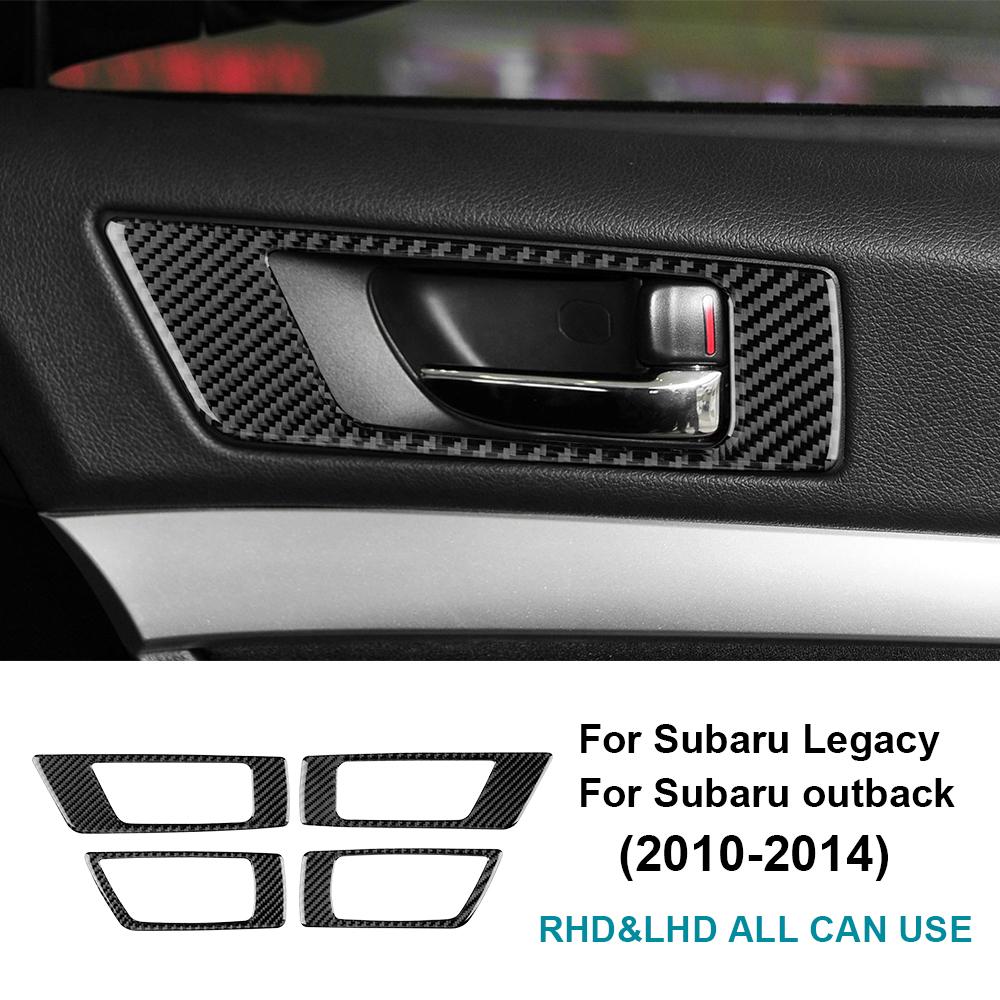 Real Soft Carbon Fiber Sticker For Subaru Legacy Outback 2010 2011 2012 2013 2014 LHD RHD Car Door Handle Frame Accessories