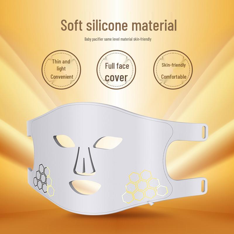 LED Photon Beauty Mask: Infrared & Blue Light Home Use Silicone Therapy Device