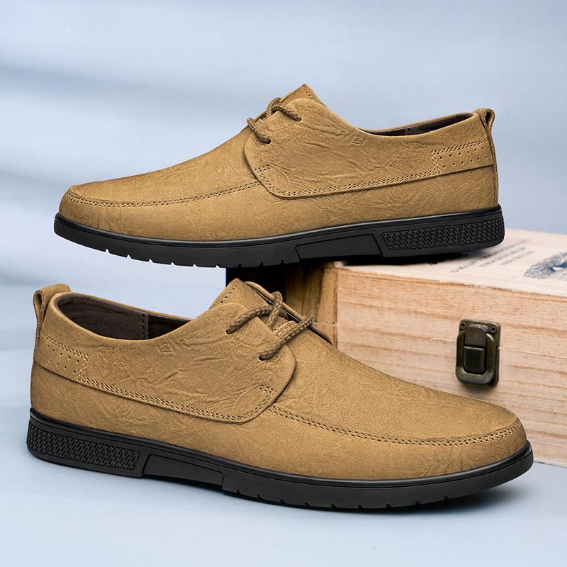 Original Lässiger Leder Outdoor Büro Rutschfest Laufschuh Oxford Schuhe Britischer Stil Herren Anzug Echtleder Business Schuh