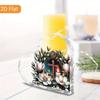 1pc Heart Shaped Acrylic Ornament - Art Deco Style Easter Magnolia & Cross Design, Inspirational Christian Desk Decor for Home & Office 