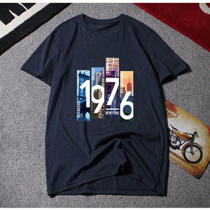 Summer Short Sleeve T-Shirt Men'S Crew Neck Student Loose Bottom Shirt Fattened Large Size Trend T-Shirt