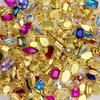 50 Pieces Mixed Colors Rhinestone Embellishments , Glass Sew-on Gems for DIY Fashion Clothing, Shoes, Hats, and Bags Decor