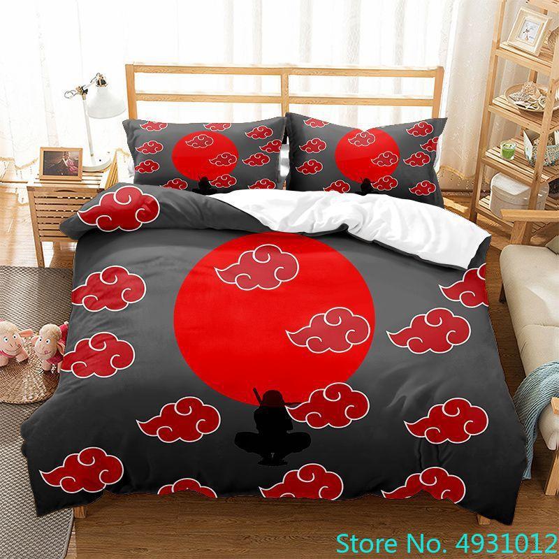 Uzumaki N-Naruto Bedding Set Cartoon Anime Quilt Cover Children Bedroom Bedclothes Boy Duvet Cover Polyester Bedspread Gift