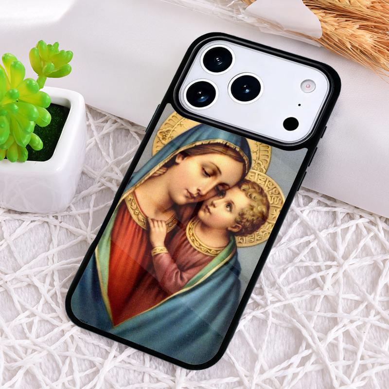 Virgin Mary And Jesus Shockproof Phone Case for iPhone 17 Air 16e 15 11 12 14 13 Pro Max Cover Coque